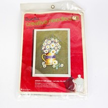 Vtg Bucilla Creative &quot;Delicate Blooms&quot; Needlepoint Kit Wall Panel Daisy #1813 - £23.73 GBP