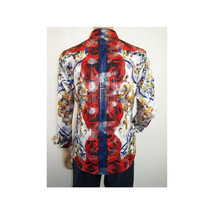 Men's Sports Shirt By Barocco Fashion Printed Long Sleeves Soft Feel EFS78 Multi image 11