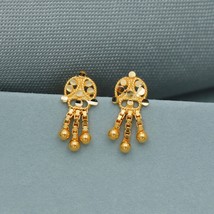 Dainty Small 20k Yellow Gold Stud Earrings, Handmade gold earrings for women, in - £91.12 GBP