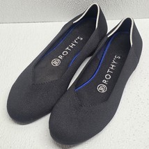 Rothys The Flat Knit Black Round Toe Ballet Flats Size 7.5 Slip On Shoes... - $34.55