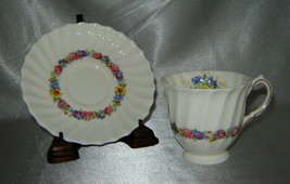 ROYAL DOULTON Bone China EVESHAM Floral Demitasse Cup &amp; Saucer Set (Engl... - $14.60
