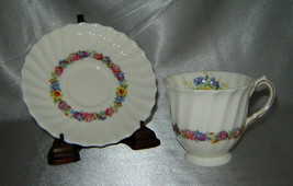 ROYAL DOULTON Bone China EVESHAM Floral Demitasse Cup &amp; Saucer Set (Engl... - £11.60 GBP