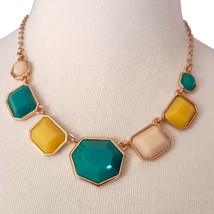 Kate Spade New York Necklace Statement Geometric Acrylic Faceted Gold Tone - £17.25 GBP