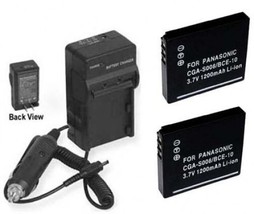 TWO 2 Batteries + Charger for Panasonic SDR-S26R SDR-S26P SDR-S26PC SDR-... - $22.49