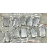RECTANGLE CLEAR RHINESTONE DOG TAGS FOR ENGRAVING CHARMS PENDANT SET OF ... - $33.63 CAD