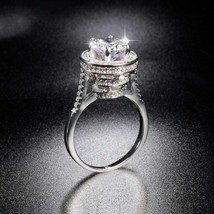 Hat Design Engagement Ring 3.00Ct Simulated Diamond 14k White Gold in Size 7.5 - $277.50