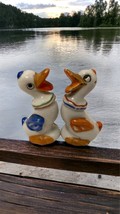 Vintage Anthropomorphic Happy Ducks W/Collars Circus Salt &amp; Pepper Shakers - £13.32 GBP