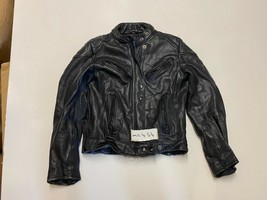 Polo Vintage Veste Cuir Moto Étiquette 42 Aisselle/Aisselle 17 &quot; (mc456.1) - £41.04 GBP