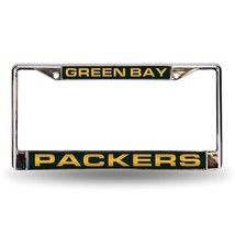 NFL Green Bay Packers Laser Chrome Acrylic License Plate Frame - £23.94 GBP