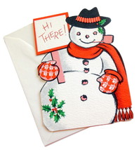Vintage Frosty The Snowman Ambassador Christmas Greeting Card Die Hi There Card - £5.43 GBP