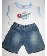 Build A Bear Clothes All American Girl Shirt Denim Blue Jean Shorts BAB ... - £10.59 GBP