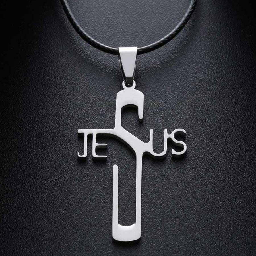 JESUS Cross Necklace | Christian Necklace | Unisex Necklace | Christian Gift