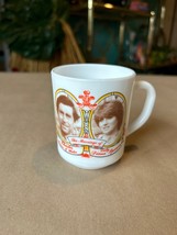 Royal Wedding Mug Milk Glass Charles of Wales Lady Diana Spencer Arcopal - $14.85