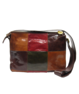 Moschino Vintage Women's Patchwork Leather Shoulder Bag Made in Italy Brown - £177.78 GBP