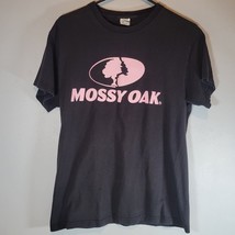 Mossy Oak Shirt Womens Medium Black with Pink Logo Short Sleeve Hunting ... - $13.95