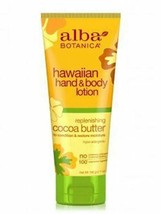 NEW Alba Botanica Cocoa Butter Replenishing Hand and Body Lotion 6 Oz - £11.86 GBP