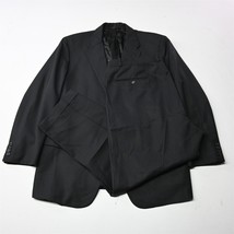 Hickey Freeman 46R 38x30 Black Stripe Wool Mens Sport Coat Jacket Pants Suit - $74.99