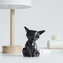 Ceramic Fox Statue Sculpture Desktop Adornment Animal Art Ornament Statue Home L - £22.64 GBP