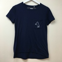 Modern Lux Juniors&#39; Unicorn Embroidered Pocket Pajama Top Navy Blue Size X-Small - £7.02 GBP