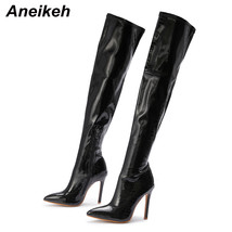 NEW  Fashion Striped 11CM Thin Heels Ladies  Boots Spring Sexy Over-the-Knee Sid - £59.42 GBP