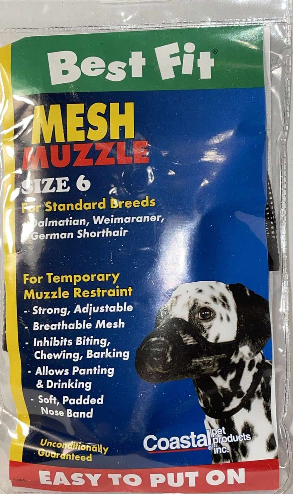 Dog Muzzle Mesh Size 6 Dalmation Weimaraner German Shorthair 60-80 lbs D... - $12.86