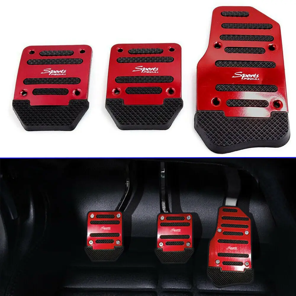 3pcs Red Non Slip Car Pedal Pad Cover Car Interior Decor Accessories Uni... - $10.94