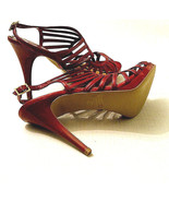Carlos Ladies Stilettos Heels Buckle Open Toe Flash Red Size 10 - £31.12 GBP