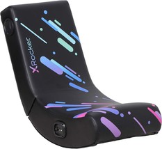 Black, 33.46&quot; X 16.14&quot; X 25.59&quot;, X Rocker Galaxy 2.0 Bt Printed Pu Floor Rocker - $129.99