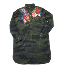 NWT Johnny Was Margot Collared Tunic in Forest Camouflage Camo Corduroy Dress S - £111.05 GBP