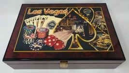 Las Vegas design Wood Poker Chip Case : holds 200 poker chips (not inclu... - £42.99 GBP