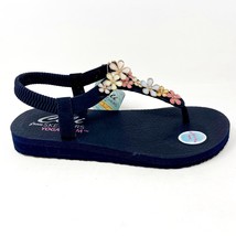 Skechers Meditation Glass Daisy Navy Multi Womens Slingback Thong Sandals - £36.01 GBP