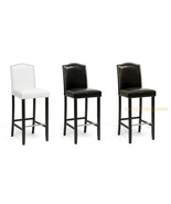 2 Black Brown Or White Modern Bar Stools Faux Leather Nail Head Solid Wo... - €253,41 EUR 2 Black Brown Or White Modern Bar Stools Faux Leather Nail Head Solid Wo... - €253,41 EUR