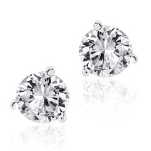 2.00 Ct Round Brilliant Cut Screwback Martini Stud Earrings Solid 14K White Gold - £142.43 GBP