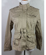 New York and Company Womens Jacket Medium Beige Pockets Cargo Zipper Dra... - £15.92 GBP