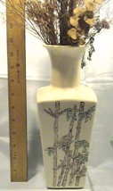 Vintage Decorative Handmade Ceramic Vase - Bamboo Pic-Dried flowers NOT included - £15.99 GBP