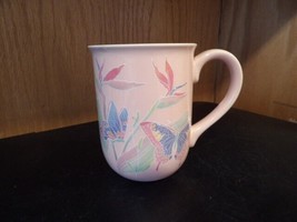 Vtg. &quot;OTAGIRI&quot; Pink Cup Butterflys Coffee / Tea Mug Japan - $4.46