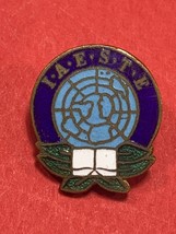 Rare Pin -BADGE I.A.S.T.E Old Brass Enameled Pin - £5.96 GBP