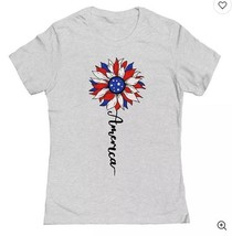 Junior&#39;s American Sunflower Patriotic Graphic Tee LARGE - $15.99