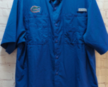 Columbia Men PFG Florida Gators fishing gear shirt blue L large Omni shade - £13.29 GBP