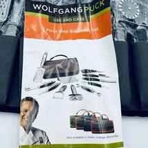 Wolfgang Puck 9 Piece Prep Garnish Utensil Set Black Stainless Steel Gray Bag - £14.89 GBP