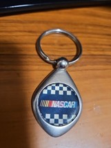 New Licensed Nascar Flag Keychain / Key ring Brushed Stainless Steel - $4.94