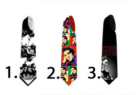 Men necktie with Elvis and rock and roll bands original and custom print  - £20.45 GBP