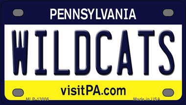 Wildcats Pennsylvania Novelty Mini Metal License Plate Tag - $14.95