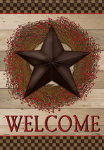 Welcome Barn Star Fall Garden Flag - 2 Sided Message 12&quot; x 18&quot; - £15.94 GBP