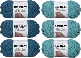 Spinrite Bernat Blanket Yarn (6-Pack) Super Bulky  5.3 oz 108 Yds ea (Lt Teal, D - $65.79