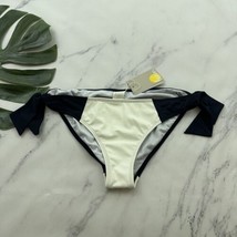 Boden Womens Legacy Bikini Swim Bottoms Size 12 New White Navy Blue Ties - $22.76