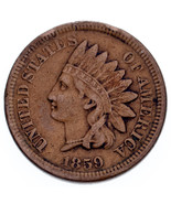 1859 1C Indien Cents VF État, Marron Couleur, Transparent Liberty Et Perles - €75,34 EUR