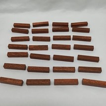 Lot Of (28) Brown Wooden Fence Board Game Pieces 1&quot; - $10.88