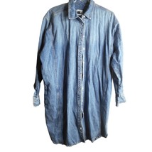 Blue Denim Tunic Shirt Dress Universal Thread Sz XL medium weight Pockets - $447.04 MXN