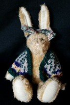 Vntg 10&quot; Plush Boyd Bear Rabbit Knit Sweater Plaid Bow - Boyd Bear Collectible - £10.54 GBP